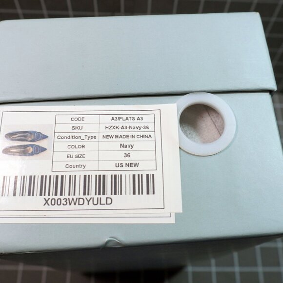 C Paravano Pointed Toe Ballet Flats Blue Size 5.5 - Picture 4 of 12